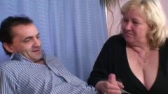 Blonde Grandma Gets Slammed By Two Dicks