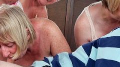 Older Mature Grandma Foursome With A One Dude